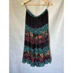 Coldwater Creek Peasant Patchwork Skirt size M Artsy Eclectic Boho w/ FLAW
